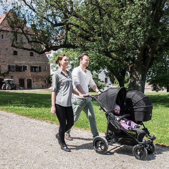 TFK Geschwister- & Zwillingskinderwagen Twinner Lite 2016 - Schwarz
