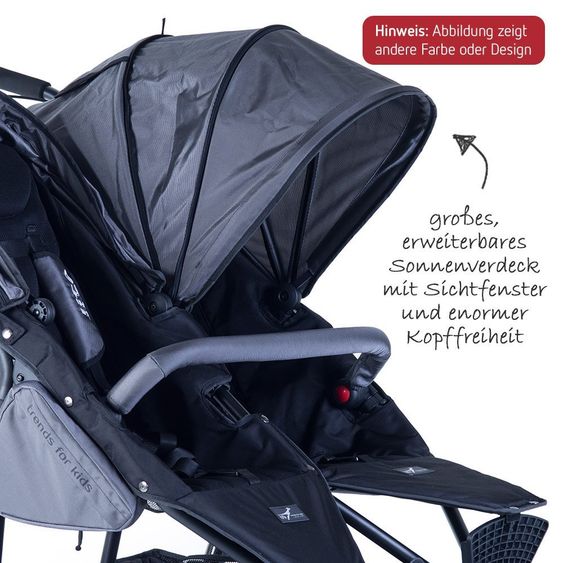 TFK Geschwister- & Zwillingskinderwagen Twinner Lite 2016 - Schwarz