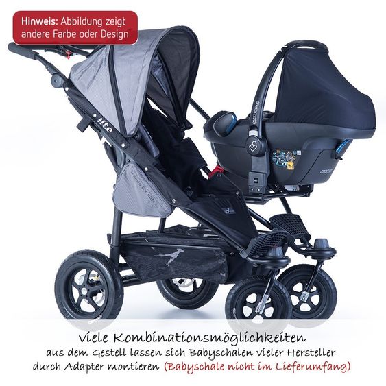 TFK Geschwister- & Zwillingskinderwagen Twinner Lite - Premium Line - Anthrazit