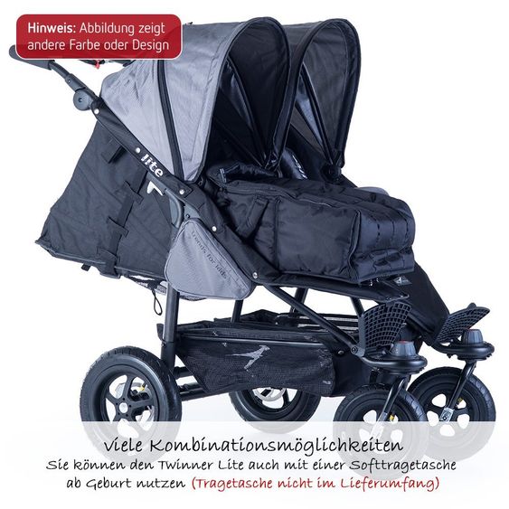 TFK Geschwister- & Zwillingskinderwagen Twinner Lite - Premium Line - Anthrazit