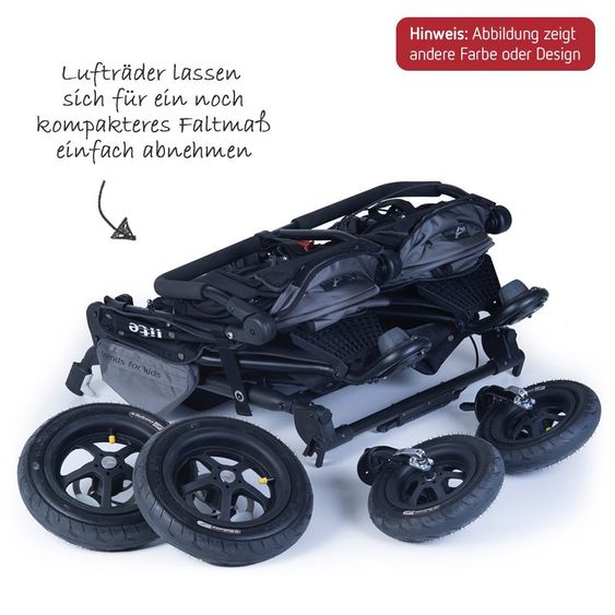 TFK Geschwister- & Zwillingskinderwagen Twinner Lite - Premium Line - Anthrazit