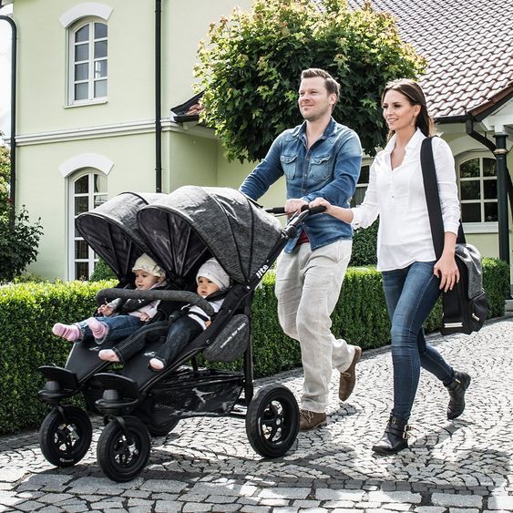 TFK Geschwister- & Zwillingskinderwagen Twinner Lite - Premium Line - Anthrazit