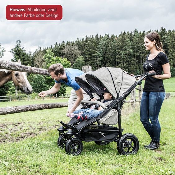 TFK Geschwister- & Zwillingskinderwagen Twinner Lite - Premium Line - Anthrazit