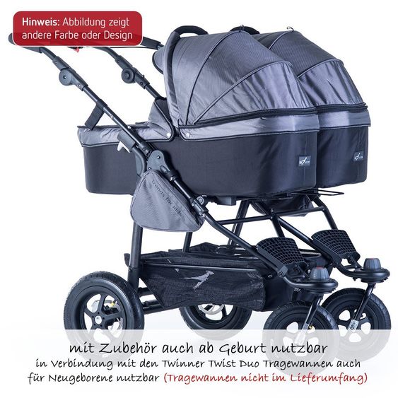 TFK Geschwister- & Zwillingskinderwagen Twinner Lite - Premium Line - Anthrazit