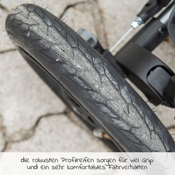 TFK Geschwister- & Zwillingsportwagen Duo mit Luftreifen - 2x Sportsitze bis 45 kg + XXL Zamboo Zubehör - Grau