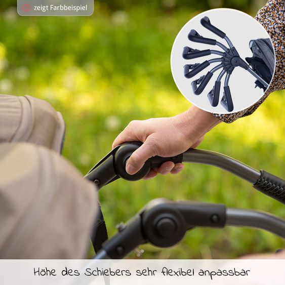 TFK Geschwister- & Zwillingsportwagen Duo mit Luftreifen - 2x Sportsitze bis 45 kg + XXL Zamboo Zubehör - Grau