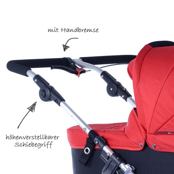 TFK Geschwister- & Zwillingswagen Twin Adventure - Tango Red