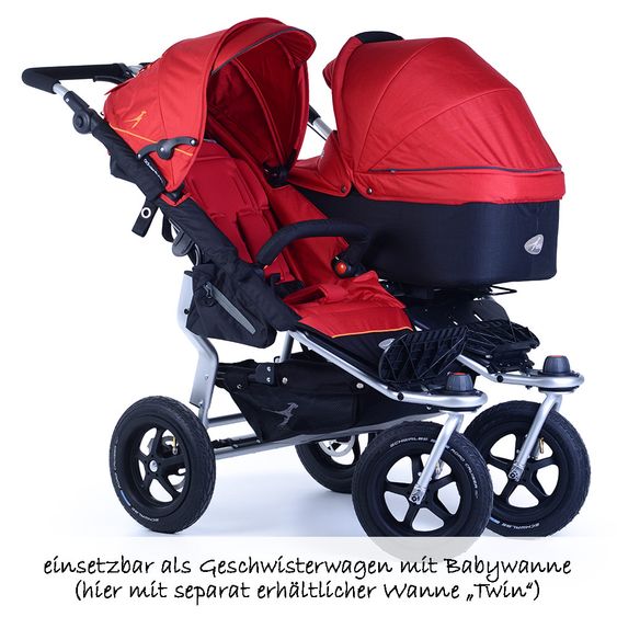 TFK Geschwister- & Zwillingswagen Twin Adventure - Tango Red