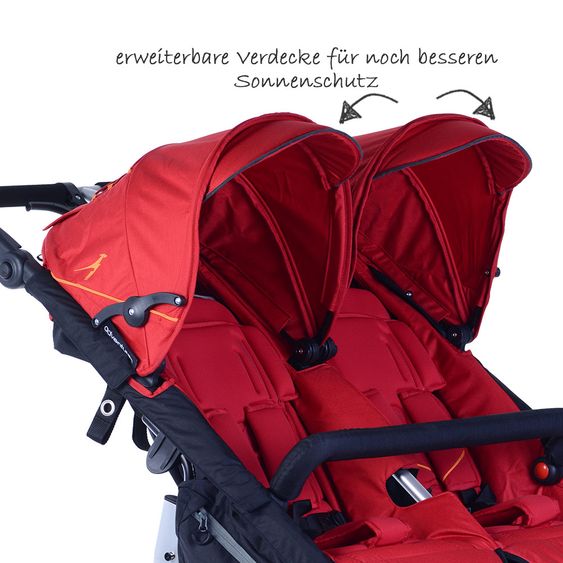 TFK Geschwister- & Zwillingswagen Twin Adventure - Tango Red