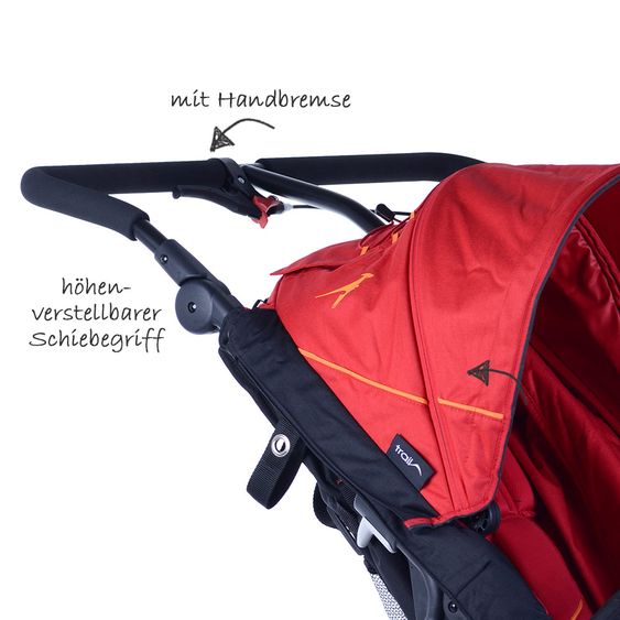TFK Geschwister- & Zwillingswagen Twin Trail - Tango Red