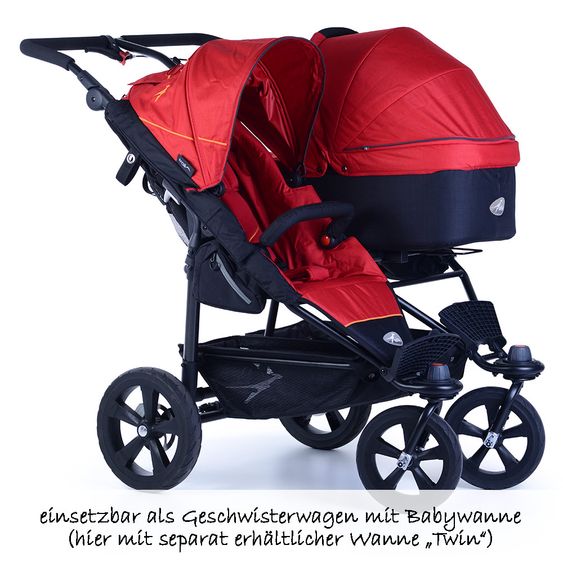 TFK Geschwister- & Zwillingswagen Twin Trail - Tango Red