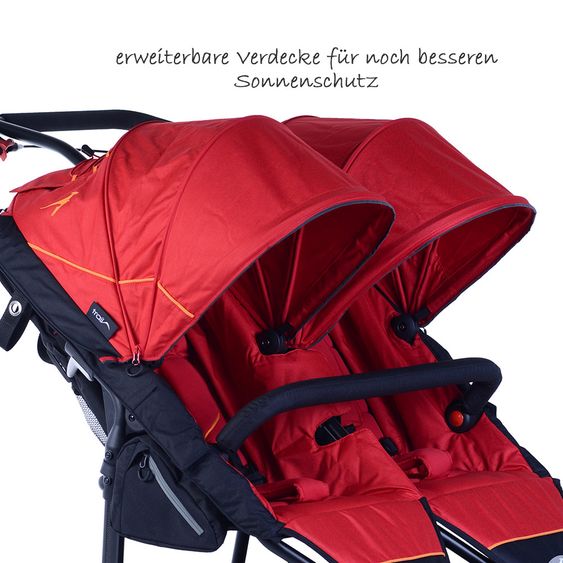 TFK Geschwister- & Zwillingswagen Twin Trail - Tango Red