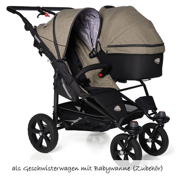 TFK Geschwisterwagen Twin Trail Premium - Schlamm