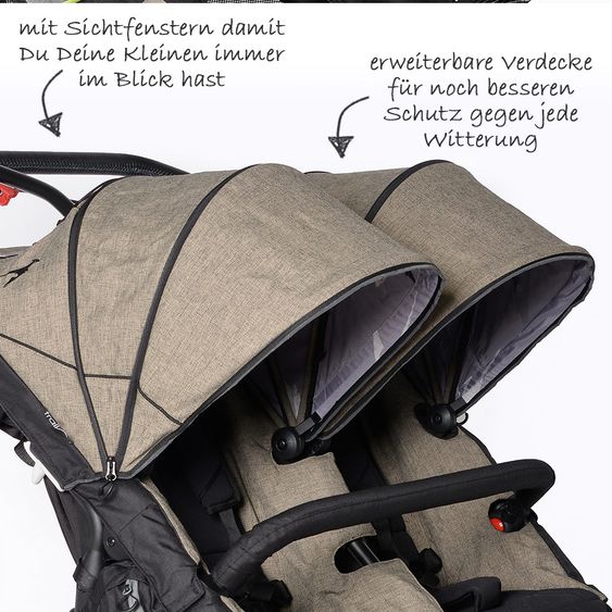 TFK Geschwisterwagen Twin Trail Premium - Schlamm
