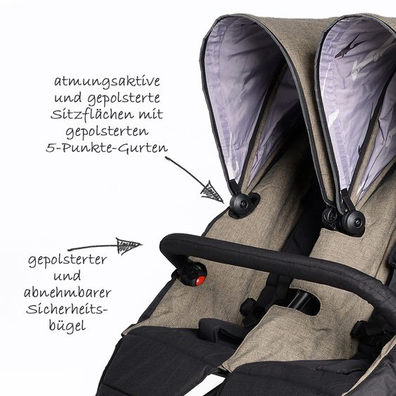 TFK Geschwisterwagen Twin Trail Premium - Schlamm