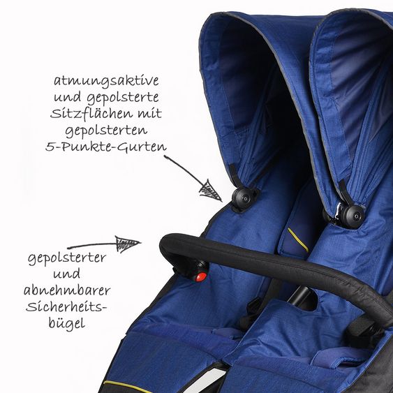 TFK Geschwisterwagen Twin Trail - Twilight Blue