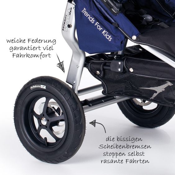 TFK Geschwisterwagen Twinner Twist Duo - Classic Blue