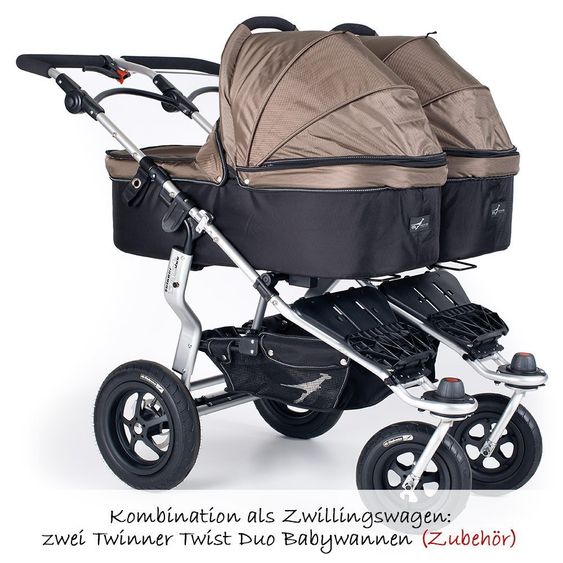 TFK Passeggino gemellare Twist Duo - Fango