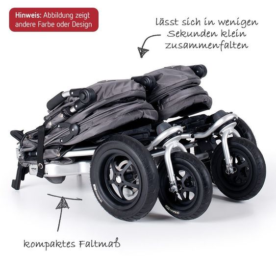 TFK Passeggino gemellare Twist Duo - Fango