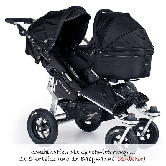 TFK Passeggino Twinner Twist Duo - Nero