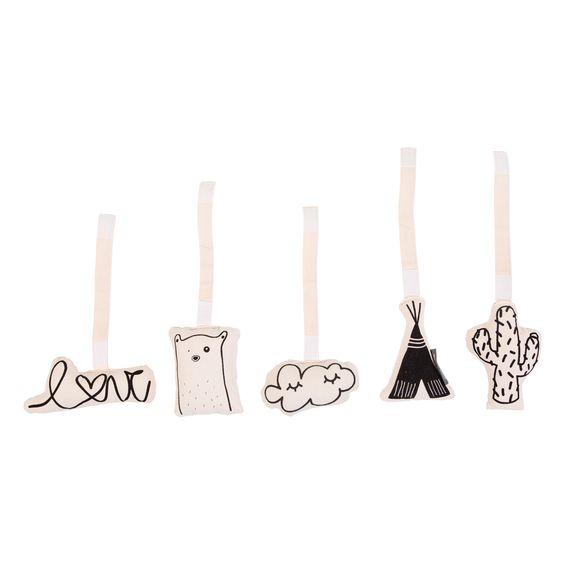 Childhome Hängespielzeug 5er Pack für Spielbogen / Spieltrapez - Canvas