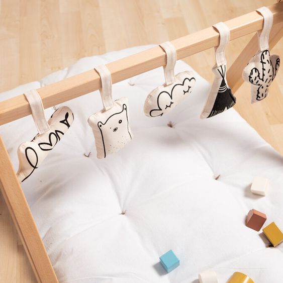 Childhome Hängespielzeug 5er Pack für Spielbogen / Spieltrapez - Canvas
