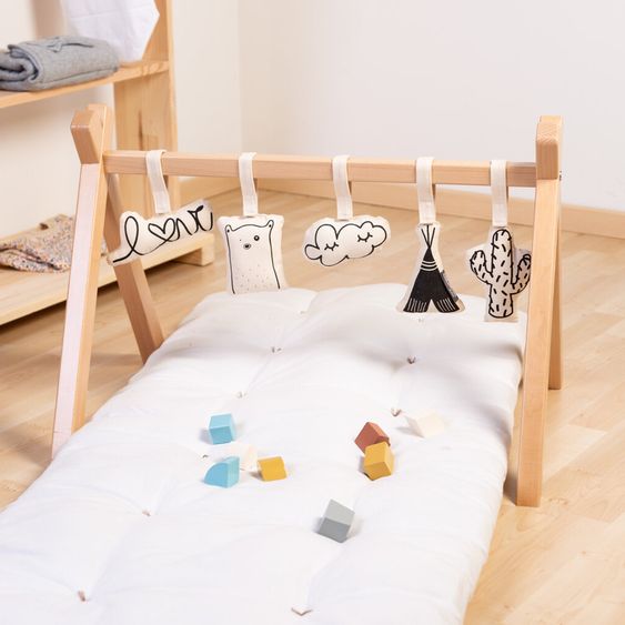 Childhome Hängespielzeug 5er Pack für Spielbogen / Spieltrapez - Canvas