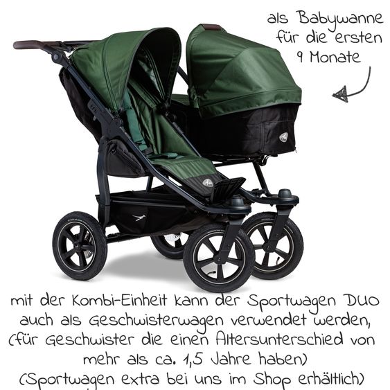 TFK Combination unit (1 x carrycot / seat) for Duo 2 - Olive