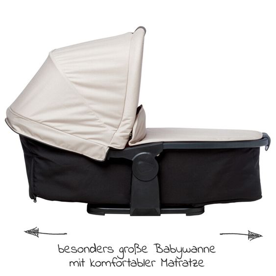 TFK Combination unit (1 x carrycot / seat) for Duo 2 - Sand