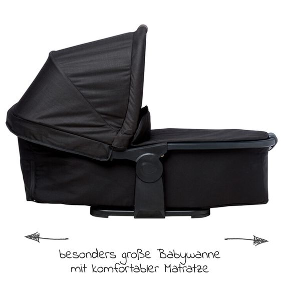 TFK Combi unit (1 x carrycot / seat) for Duo 2 - Black