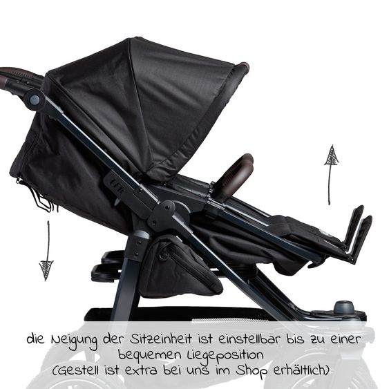 TFK Combi unit (1 x carrycot / seat) for Duo 2 - Black