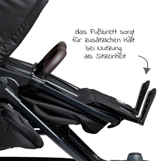 TFK Combi unit (1 x carrycot / seat) for Duo 2 - Black