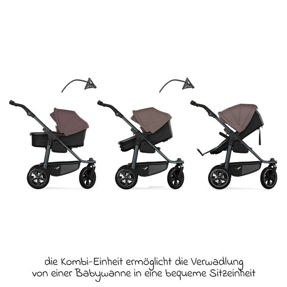 TFK Combi Unit (1 x Carrycot & Seat) for Duo incl. Footboard - Braun