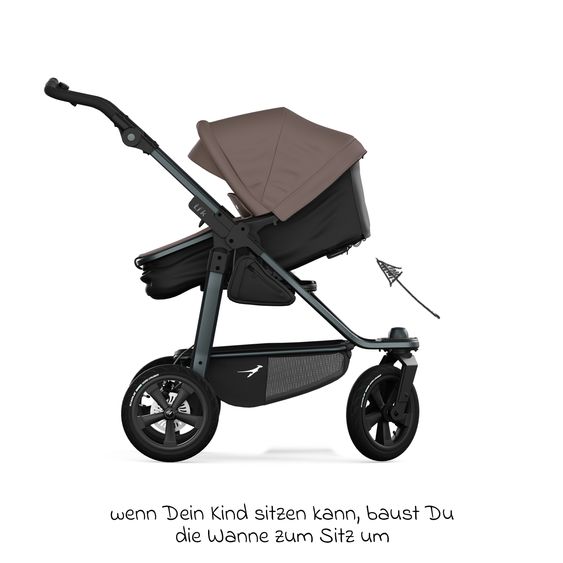 TFK Combi Unit (1 x Carrycot & Seat) for Duo incl. Footboard - Braun