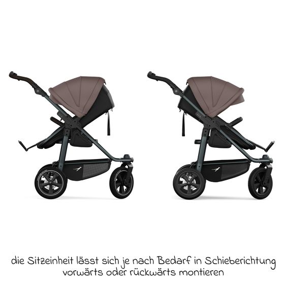TFK Combi Unit (1 x Carrycot & Seat) for Duo incl. Footboard - Braun