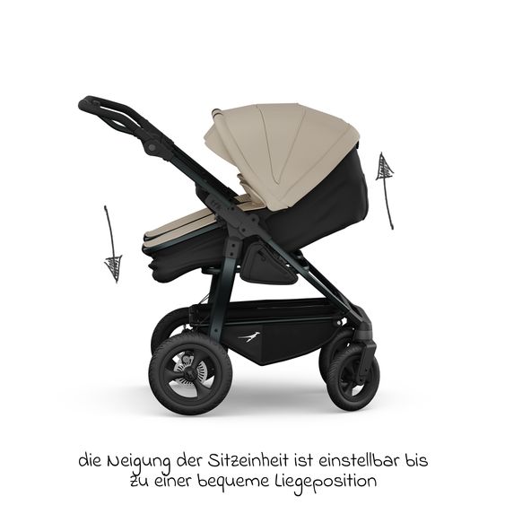 TFK Combi Unit (1 x Carrycot & Seat) for Duo incl. Footboard - Sand