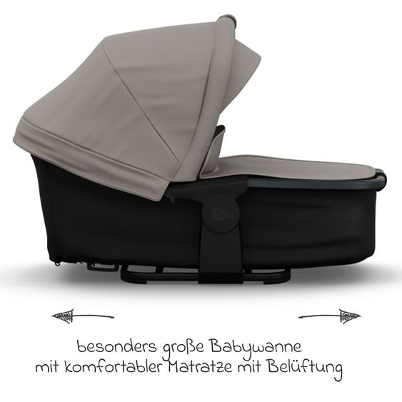 TFK Combi Unit (1 x Carrycot & Seat) for Duo incl. Footboard - Sand