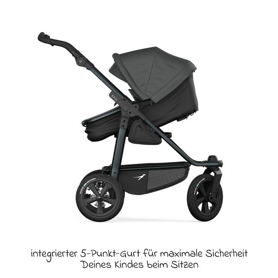 TFK Combi Unit (1 x Carrycot & Seat) for Duo incl. Footboard - Black