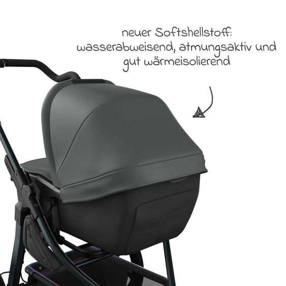 TFK Combi Unit (1 x Carrycot & Seat) for Duo incl. Footboard - Black