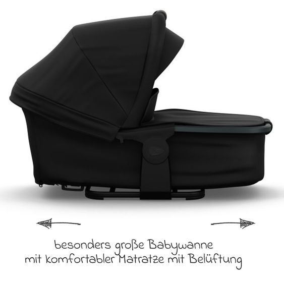 TFK Combi Unit (1 x Carrycot & Seat) for Duo incl. Footboard - Black