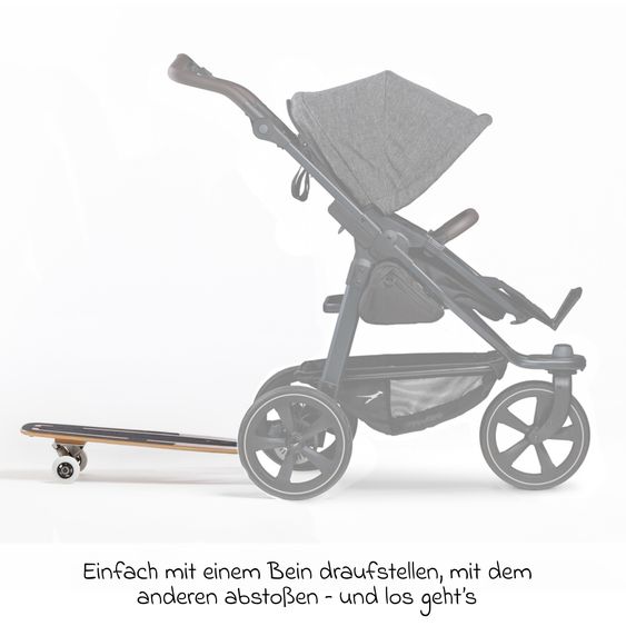 TFK Kombi-Kinderwagen Mono 2 Luftkammerreifen inkl. Gratis Mamaboard - mit Kombi-Einheit (Babywanne+Sitz) mit Liegeposition - Premium Anthrazit