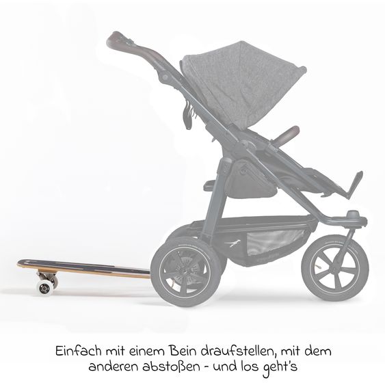 TFK Kombi-Kinderwagen Mono 2 mit Luftreifen inkl. Gratis Mamaboard - mit Kombi-Einheit (Babywanne+Sitz) mit Liegeposition - Premium Anthrazit