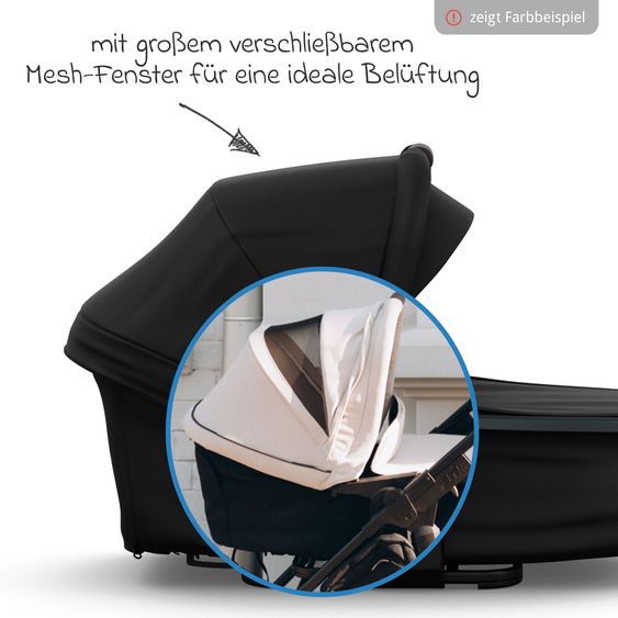 TFK Kombi-Kinderwagen Mono 3 Luftreifen neuer Bremse, Kombi-Einheit (Babywanne+Sitz), Liegeposition & XXL Zubehörpaket - Grau