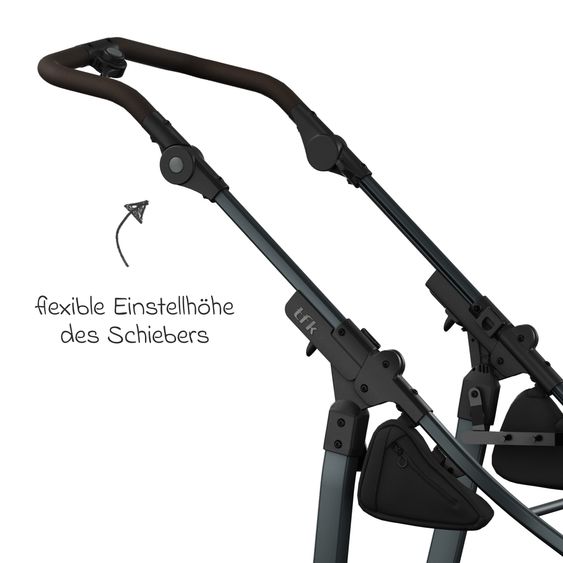 TFK Kombi-Kinderwagen Mono 3 Luftreifen neuer Bremse, Kombi-Einheit (Babywanne+Sitz), Liegeposition & XXL Zubehörpaket - Sand
