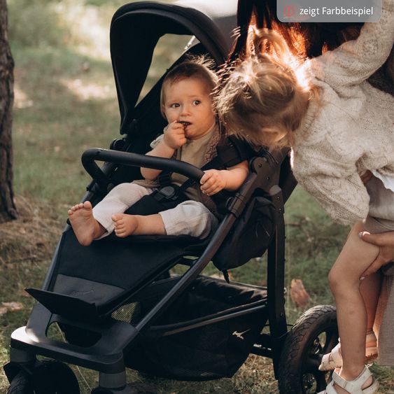 TFK Combi baby carriage Mono 4 pneumatic tires incl. combi unit (carrycot+seat) with reclining position & XXL accessory pack - salmon