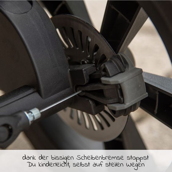 TFK Kombi-Kinderwagen Mono mit Luftkammerreifen - inkl. Kombi-Einheit (Babywanne + Sitz) und XXL-Zamboo Zubehörpaket - Glow