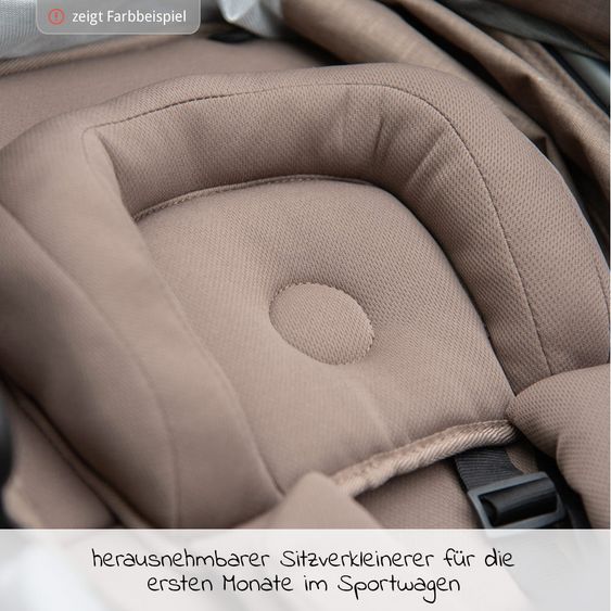 TFK Kombi-Kinderwagen Mono mit Luftkammerreifen - inkl. Kombi-Einheit (Babywanne + Sitz) und XXL-Zamboo Zubehörpaket - Glow