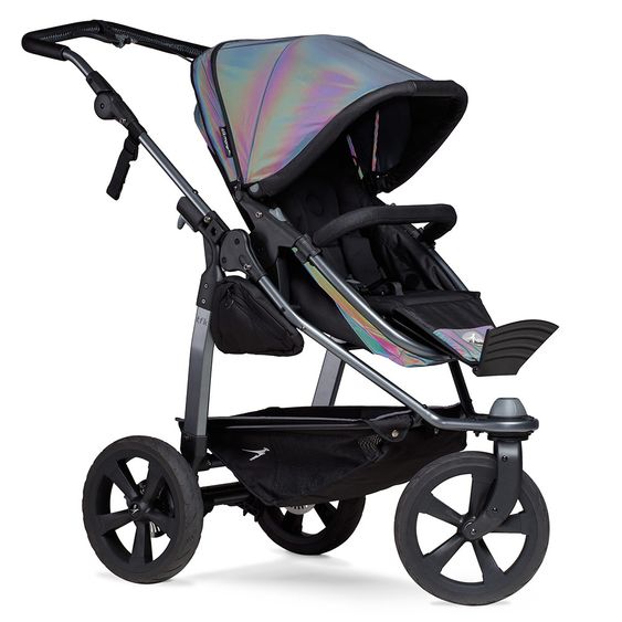TFK Kombi-Kinderwagen Mono mit Luftkammerreifen - inkl. Kombi-Einheit (Babywanne + Sitz) und XXL-Zamboo Zubehörpaket - Glow