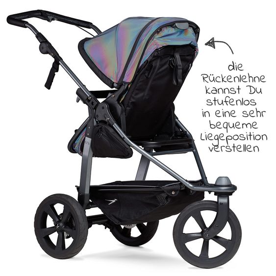 TFK Kombi-Kinderwagen Mono mit Luftkammerreifen - inkl. Kombi-Einheit (Babywanne + Sitz) und XXL-Zamboo Zubehörpaket - Glow