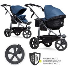 Combi stroller Mono with air chamber tires - incl. combi unit (baby bath+seat) + XXL Zamboo accessories - antiseptic